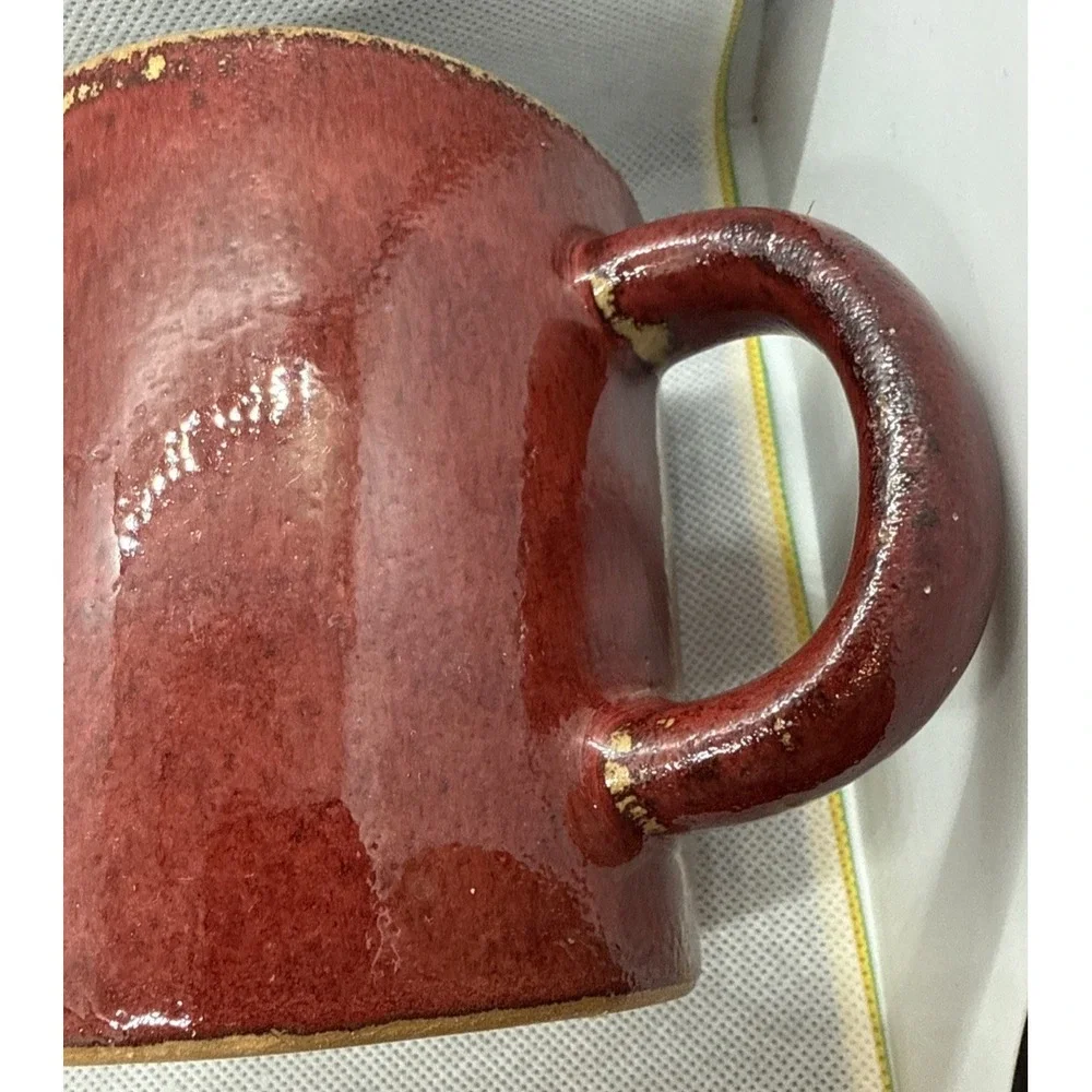 Pier 1 crackle collection mugs - 2 Mugs In Set - Red & Rust set - Excellent cups